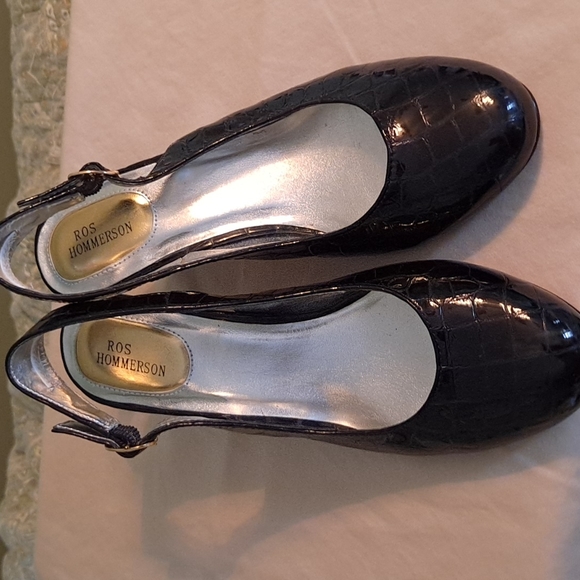 Ros Hommerson Black Patent Leather Slingback - Picture 1 of 4